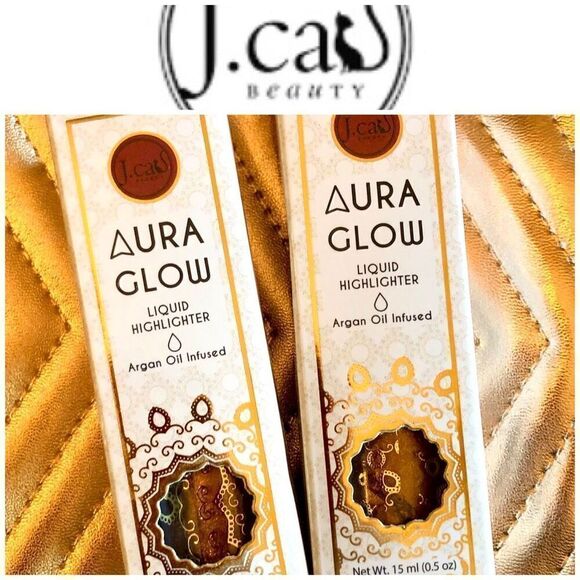 J. CAT BEAUTY - NWTIB - 2-Pack Aura Glow Liquid Highlighter in “Pink Goddess” . - Picture 1 of 14